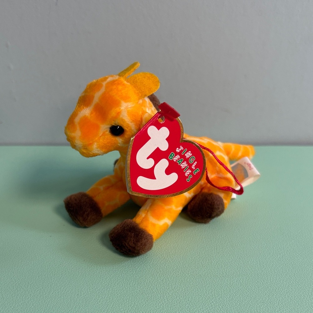2001 Ty Jungle Beanies Twigs The Giraffe Plush Stuffed Animal Christmas Ornament